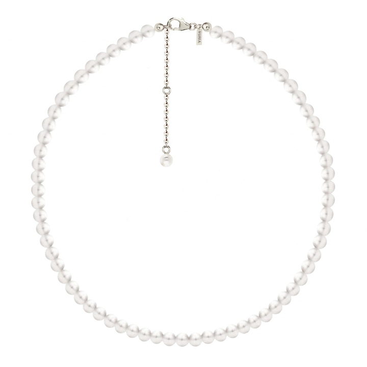Colier Argint cu perle naturale de cultura Large Pearl String Argintiu