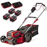 Masina de tuns gazonul pe acumulator Einhell Professional GP-CM 36/47 S Li BL Kit Power X-Change 36 V, latime taiere 47 cm, pana la 700 m², fara perii, colector de iarba de 65 L, autopropulsie , 4 acumulatori 4 Ah, incarcator Twincharger
