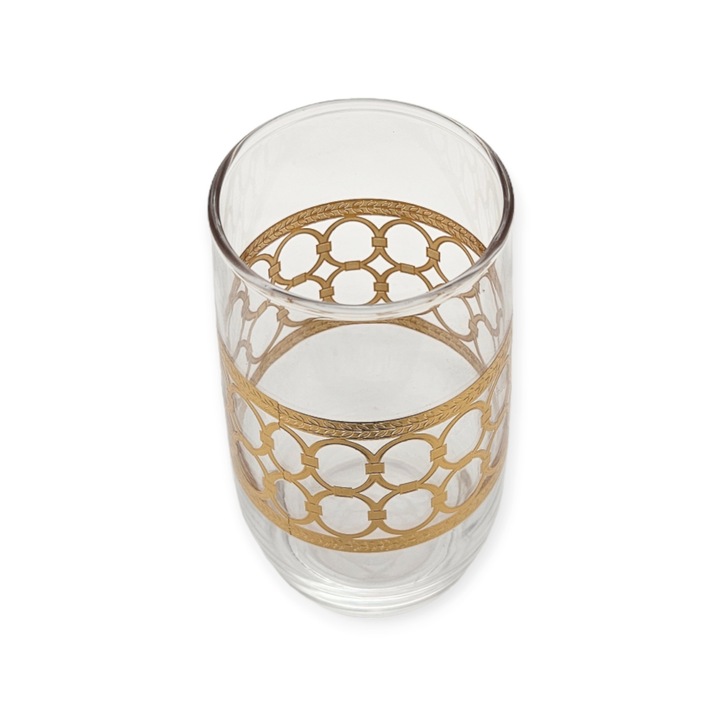 Set 6 pahare 14313-888, din sticla transparenta, cu model, 300 ml