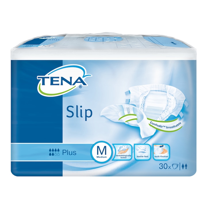 TENA Slip Plus ConfioAir felnőtt pelenka, Unisex, M, 30 db