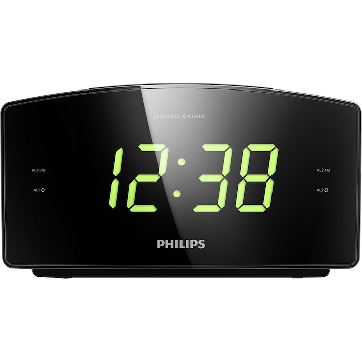 Радио с часовник Philips AJ3400/12, FM, Digital, Двойна аларма