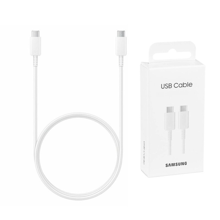 Cablu Samsung USB-C la USB-C SuperCharge 3A 25W 1 Metru Blister Calitate Premium Alb
