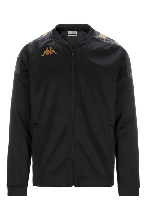 Jacheta Slim-Fit cu tehnologie quick-dry cu buzunare laterale si banda logo potrivita pentru activitati sportive, Kappa, Kappa4Soccer Giullio, Negru