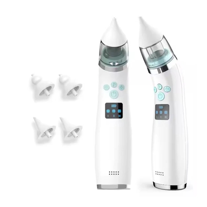 Aspirator nazal electric pentru copii si bebelusi, CRISTALIS SALE™, 3 trepte de Aspirare, Baterie Reincarcabila, Cablu USB, 4 Capete de Silicon, Silentios cu Functie Muzicala, Portabil