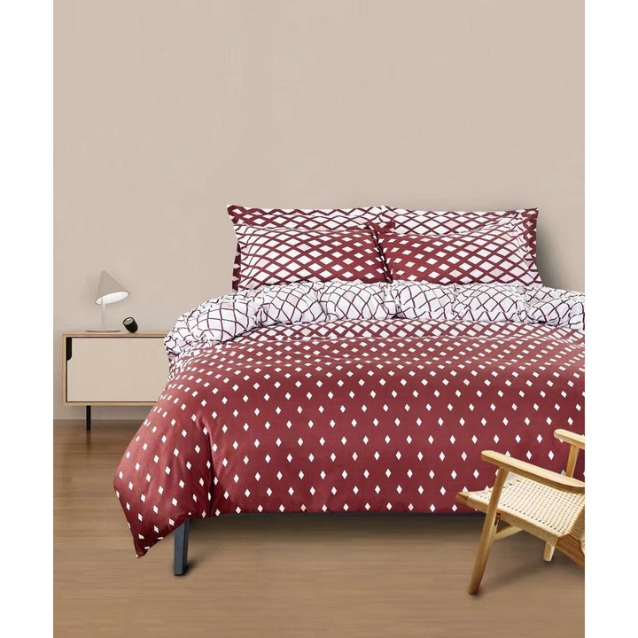 Lenjerie De Pat Bumbac Satinat Superior - Romburi