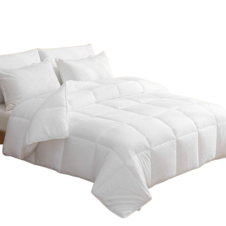 Pilota pentru toate sezoanele, 50% microfibra reciclata Climaloft & Lyocell, umplutura de 300 GSM, caldura medie, patura super moale 135 x 200 cm, Ökotex 100, alb