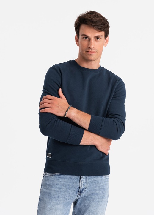 Мъжка блуза OMBRE OM-SSBN-0159, Без цип, Тъмносин