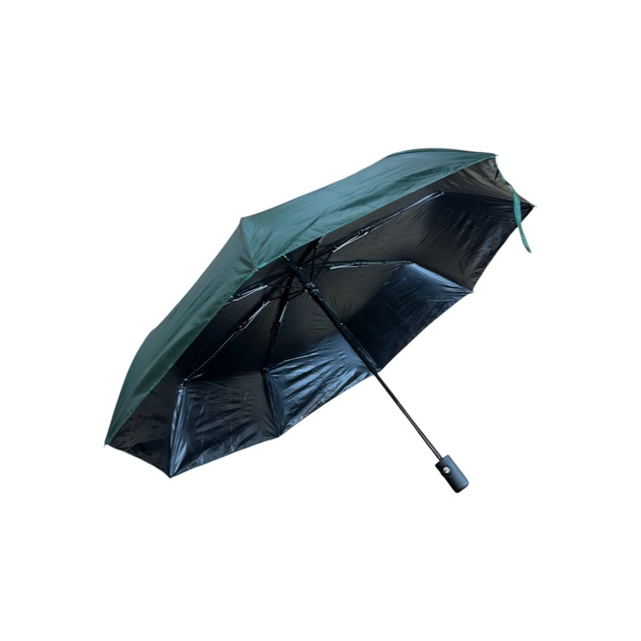 Чадър, сгъваем с автоматично отваряне с копчета, устойчив на вятър, включено покривало