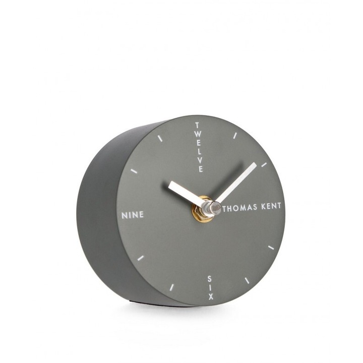 Antracitszürke műanyag asztali óra Ketyűs 10x6 cm