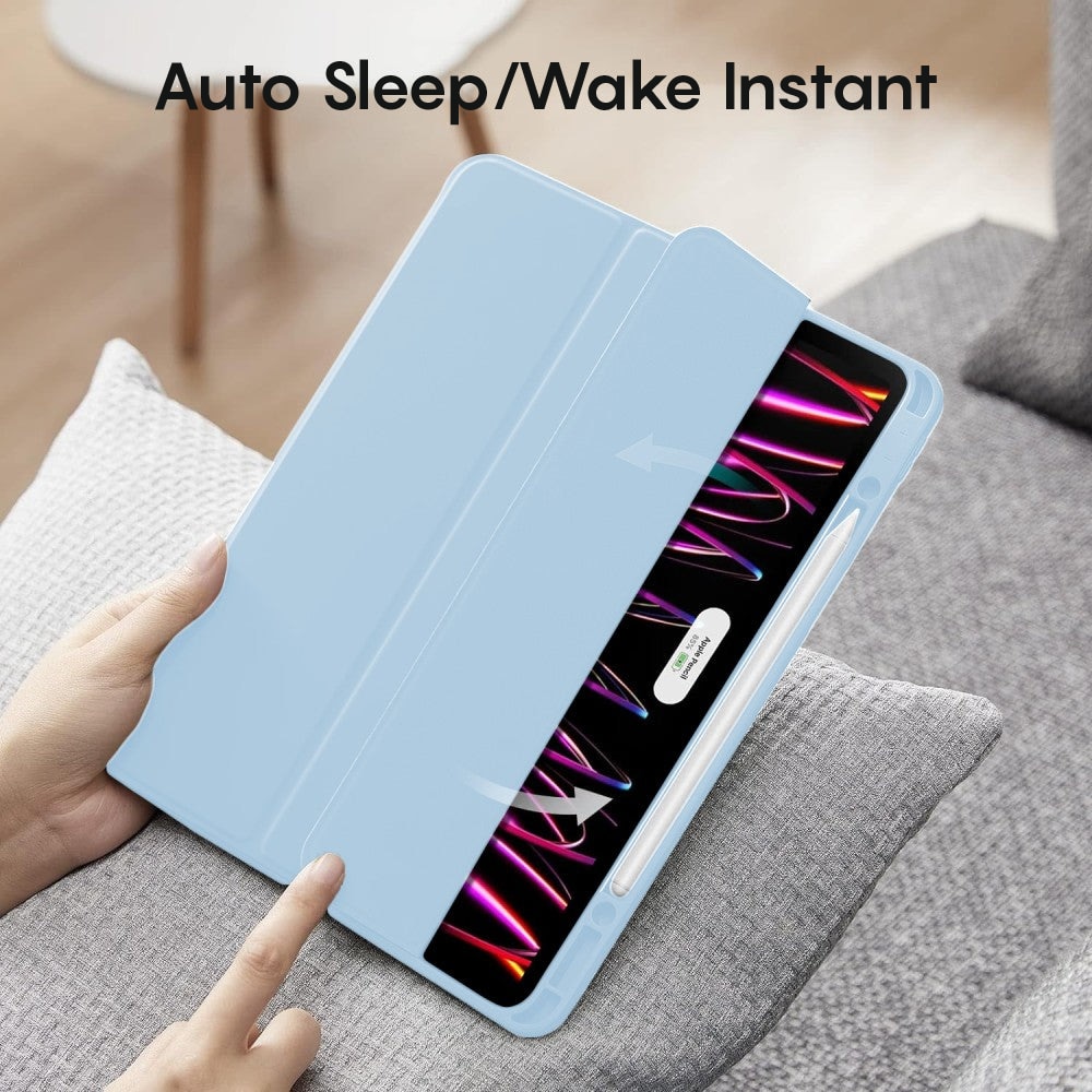 Husa Inteligenta compatibila cu iPad 9/8/7 10.2", MagneticX, CASEY STUDIOS™, Unghiuri Ajustabile, Suport Stylus Pen, Carcasa Flexibila, Functie Auto Sleep/Wake &Touch ID, Subtire si Usoara, Albastru