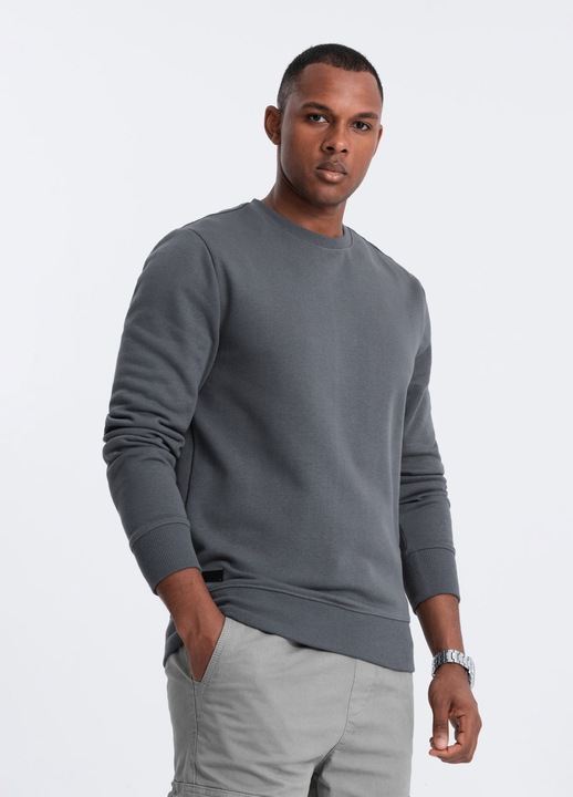 Мъжка блуза OMBRE OM-SSBN-0159, Без цип, Tъмносив