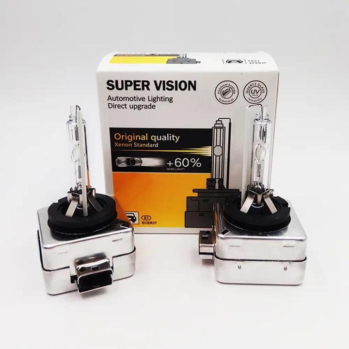 Set 2 Becuri Xenon D3S/D3R, 35W, HID, 6000k, pentru Faruri Auto, Soclu Metalic