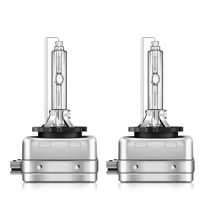 Set 2 Becuri Xenon D1S, 35W, HID, 6000k, pentru Faruri Auto, Soclu Metalic