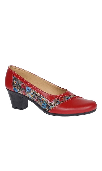 Pantofi dama eleganti din piele naturala 200184, Rosu