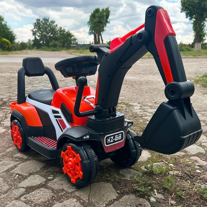 Mini Excavator Pentru Copii 1 AN SI 3 Ani Model BJXZ216 Cu Incarcator Manual Rosu K