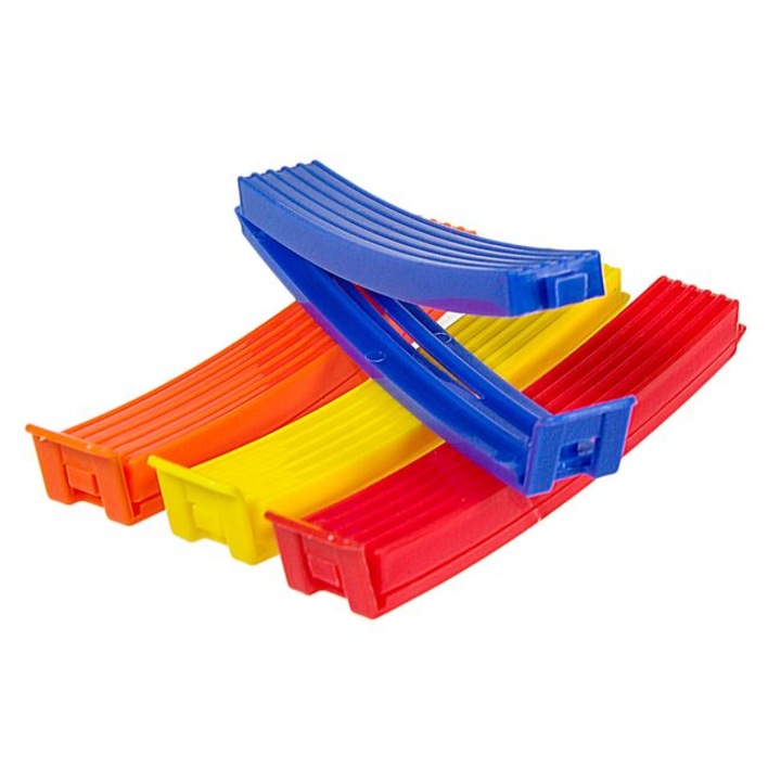 Set 4 Clipsuri Antbro® din plastic color, pentru sigilarea pungilor, 10cm