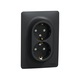 Priza dubla 2P+E 16A, culoare antracit, Schneider Electric