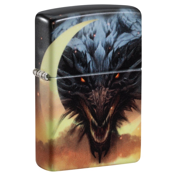 Bricheta Zippo 48934 Fierce Dragon and Moon - Glow-in-the-Dark