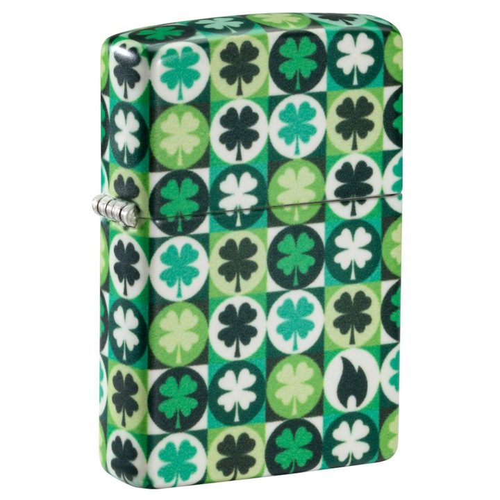 Bricheta Zippo 46015 4 Leaf Clover Glow-in-the-Dark