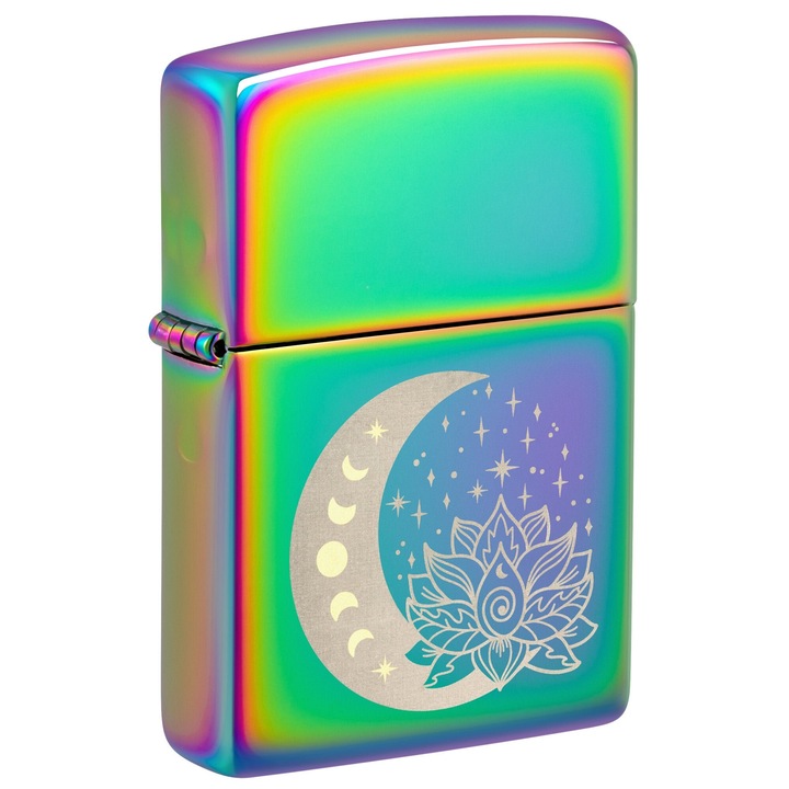 Bricheta Zippo 48910 Spiritual Moon Stars and Lotus Flower
