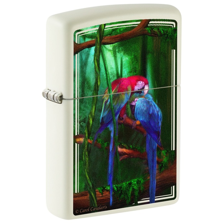 Bricheta Zippo 48972 Carol Cavalaris Ara Parrots - Glow-in-the-Dark