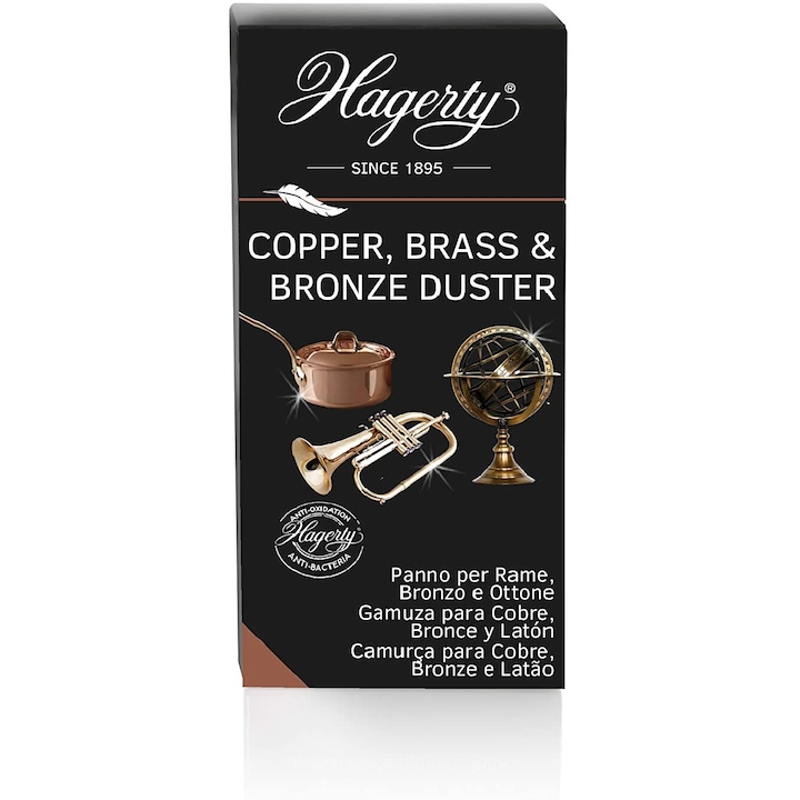 Laveta speciala pentru curatat si lustruit obiecte din cupru, alama si bronz, Hagerty, Copper, Brass & Bronze Duster, 36x55 cm