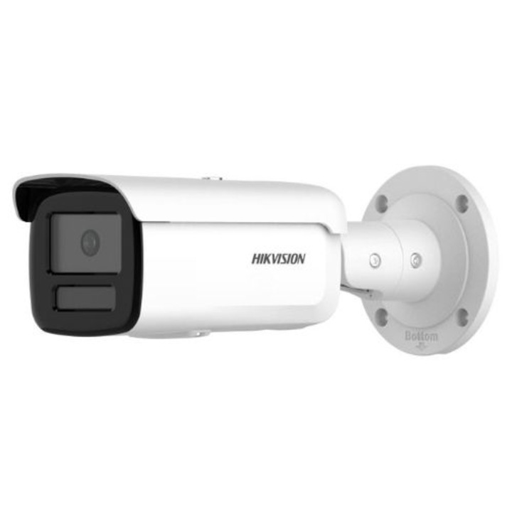 IP камера за наблюдение, 4MP, IR 60m, бяла светлина 60m, 4mm обектив, PoE, ColorVu - Hikvision