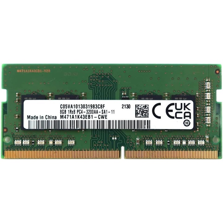 Памет за лаптоп Samsung, 8GB DDR4, 3200 MHz, sodimm, bulk, 1Rx8, 260 пина, PC4-25600, CL22