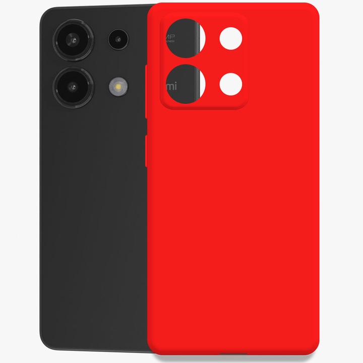 Husa pentru Xiaomi Redmi Note 13 4G, Color Shield, Interior de catifea, Suprafata aderenta, Protectie antisoc, Margini ridicate, Regular Fit, Silicon, Rosu
