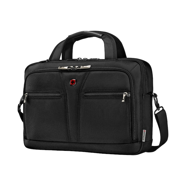 Rucsac laptop, Poliester, Impermeabil, Compartimentat, Negru, 13.3"