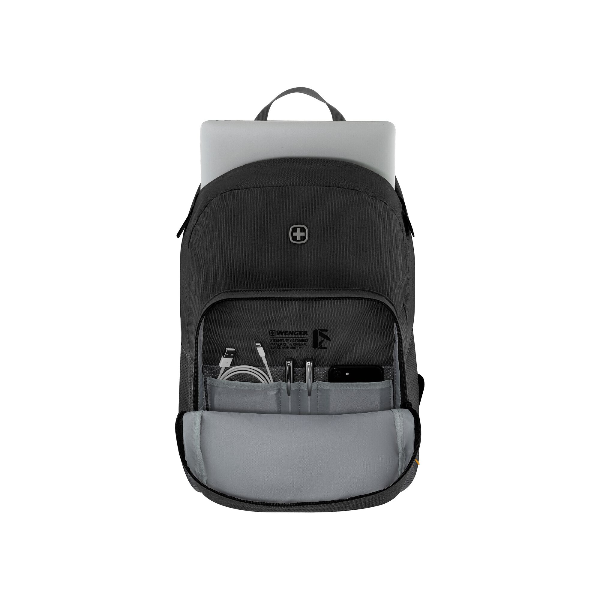 Rucsac laptop, Wenger, Poliester, Impermeabil, Compartimentat, Negru, 16"