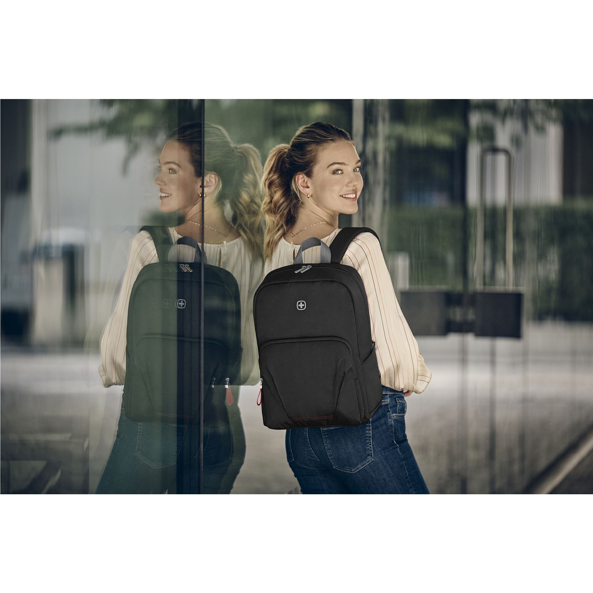 Rucsac laptop, Wenger, Poliester, Impermeabil, Compartimentat, Negru, 15,6"
