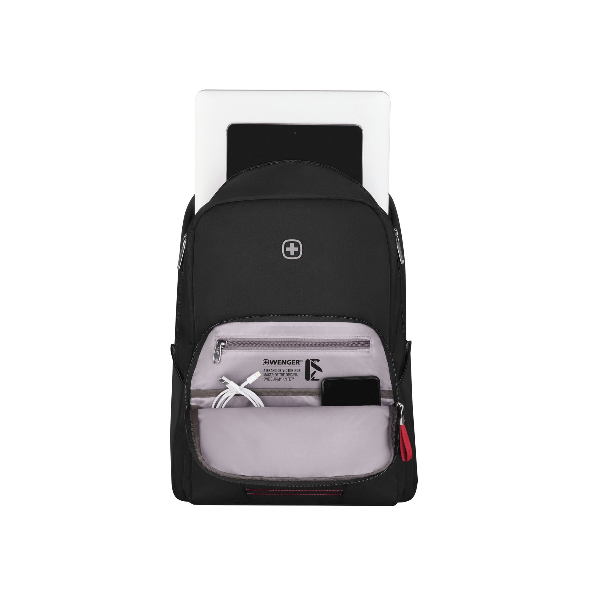 Rucsac laptop, Wenger, Poliester, Impermeabil, Compartimentat, Negru, 15,6"