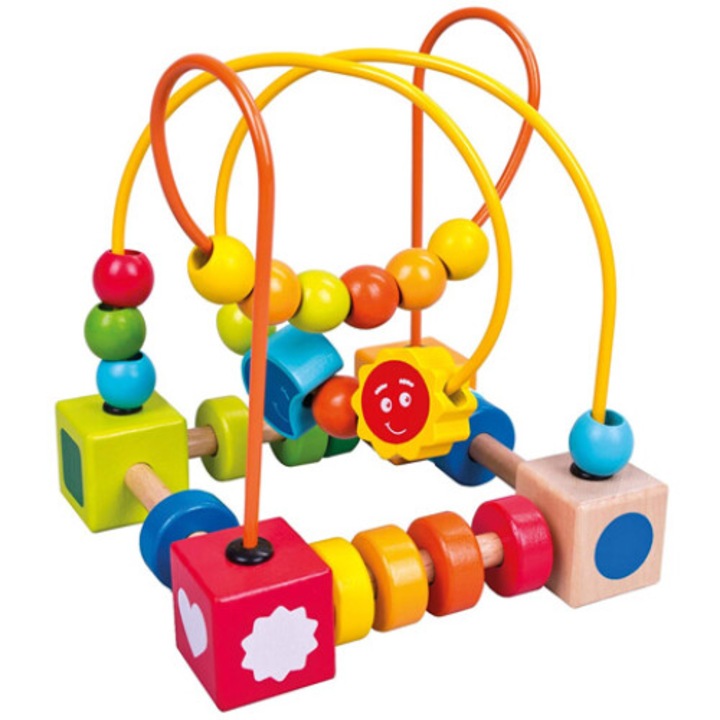 Jucarie educativa Labirintul cu margele colorate, E-Toy®