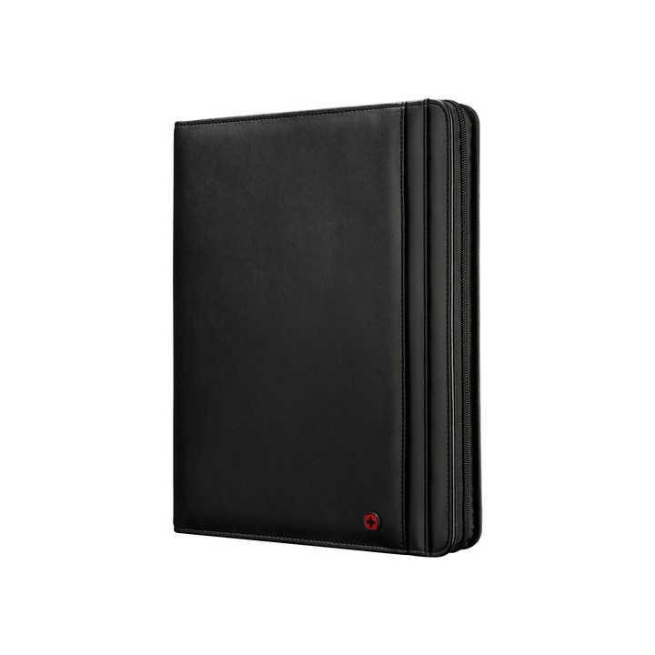 Laptop táska, bőr, A4, rekeszes, fekete, 15,6"