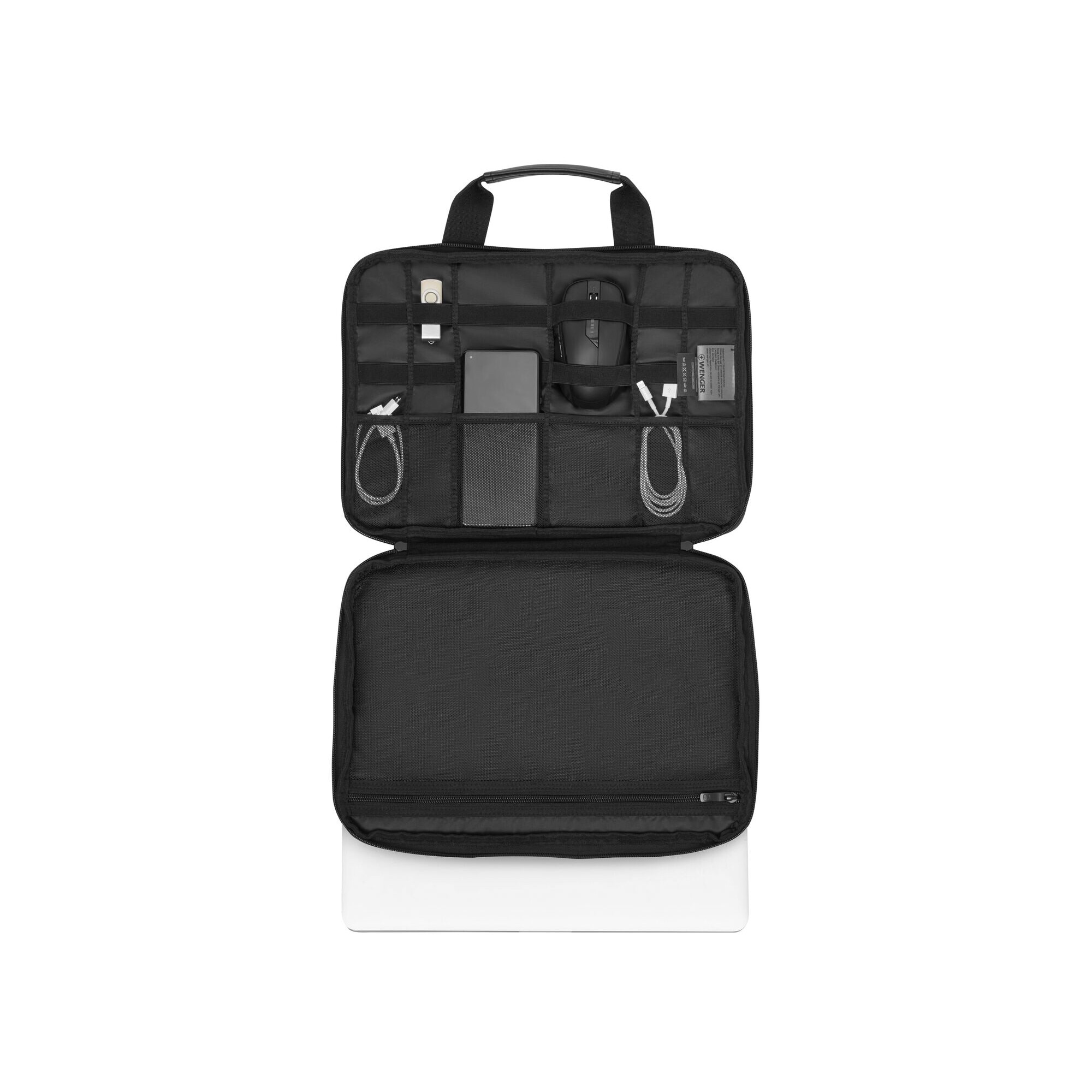 Geanta laptop, Wenger, Poliester, Compartimentat, Negru, 14"