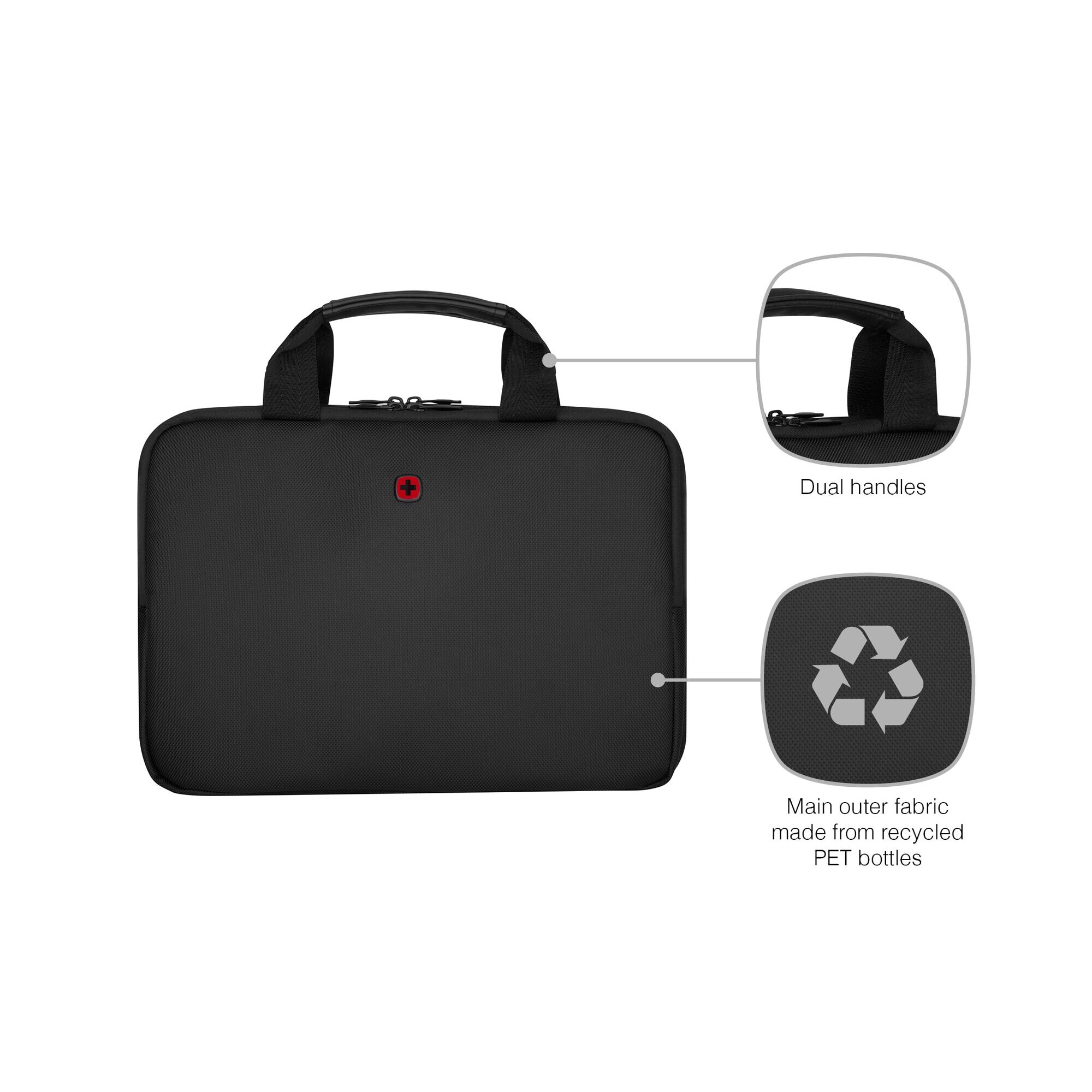 Geanta laptop, Wenger, Poliester, Compartimentat, Negru, 14"