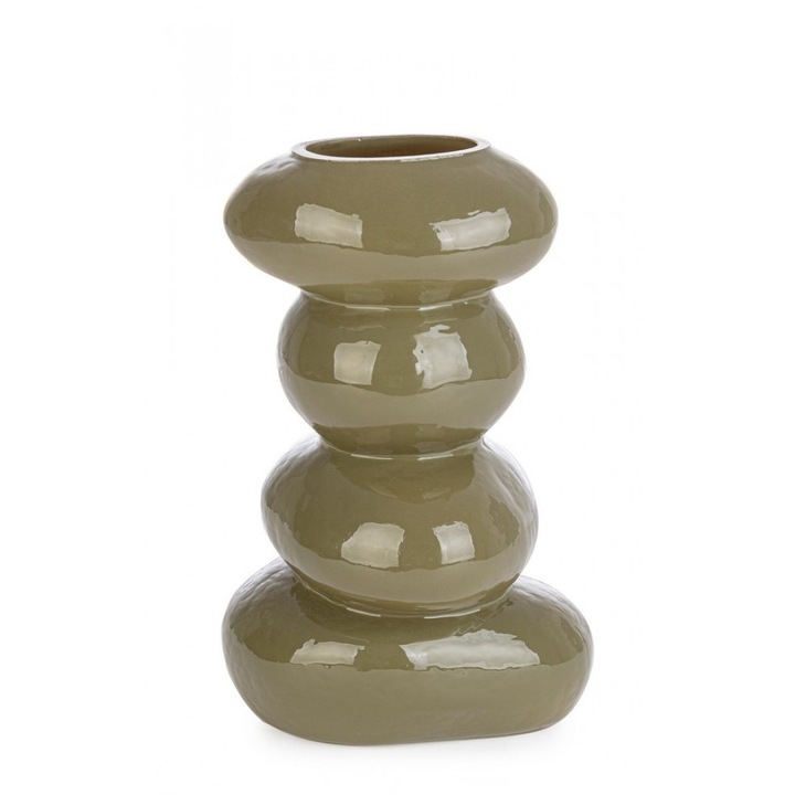 Set 6 vaze flori sticla verde maslin Sven 15x23 cm