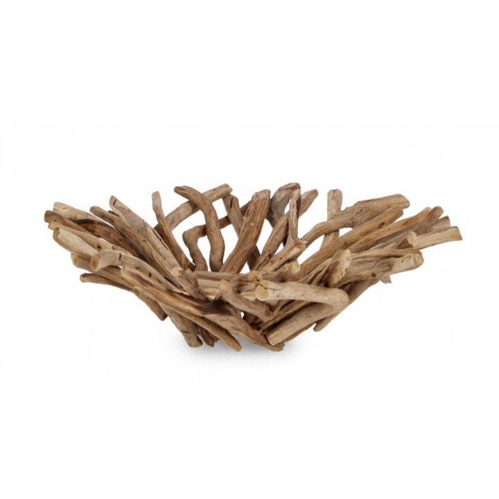 Bol decorativ lemn maro 60x18 cm