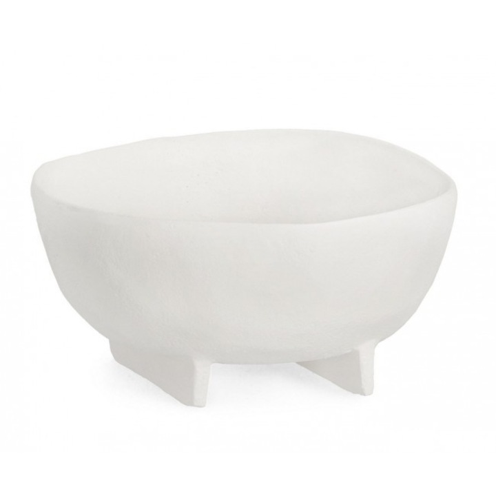 Set 2 boluri decorative aluminiu alb Hisar 21.2x20.2x10 cm