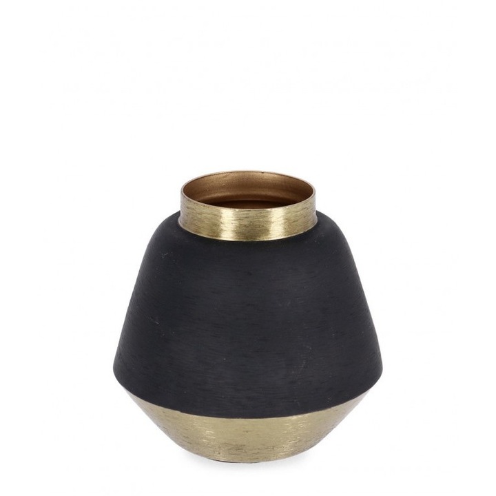 Set 12 vaze flori metal auriu negru Saad 8x8 cm