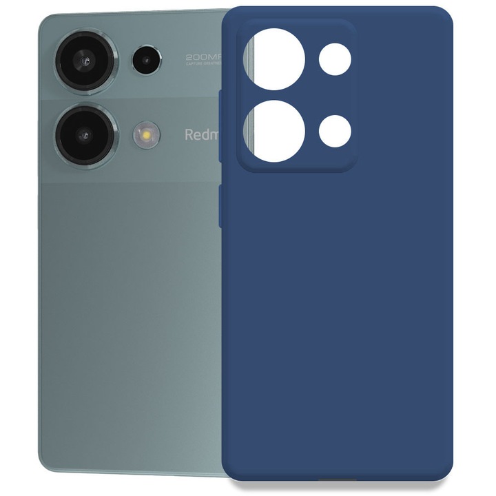 Husa pentru Xiaomi Redmi Note 13 Pro 4G, Color Shield, Interior de catifea, Suprafata aderenta, Protectie antisoc, Margini ridicate, Regular Fit, Silicon, Albastru inchis