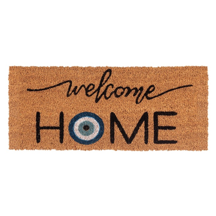 OEM Bejárati szőnyeg többszínű welcome home mintával, 60x26 cm