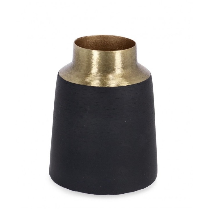 Set 12 vaze flori metal auriu negru Saad 8x10 cm