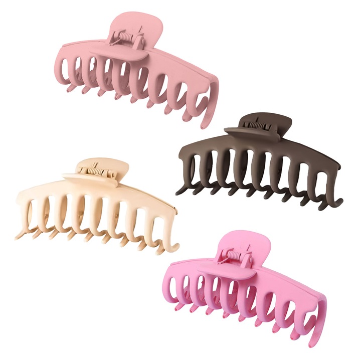 Nagy női hajkaromcsat Női hajcsat vékony és vastag göndör hajra Erős 90 fokos csat Matt csúszásmentes hajcsat