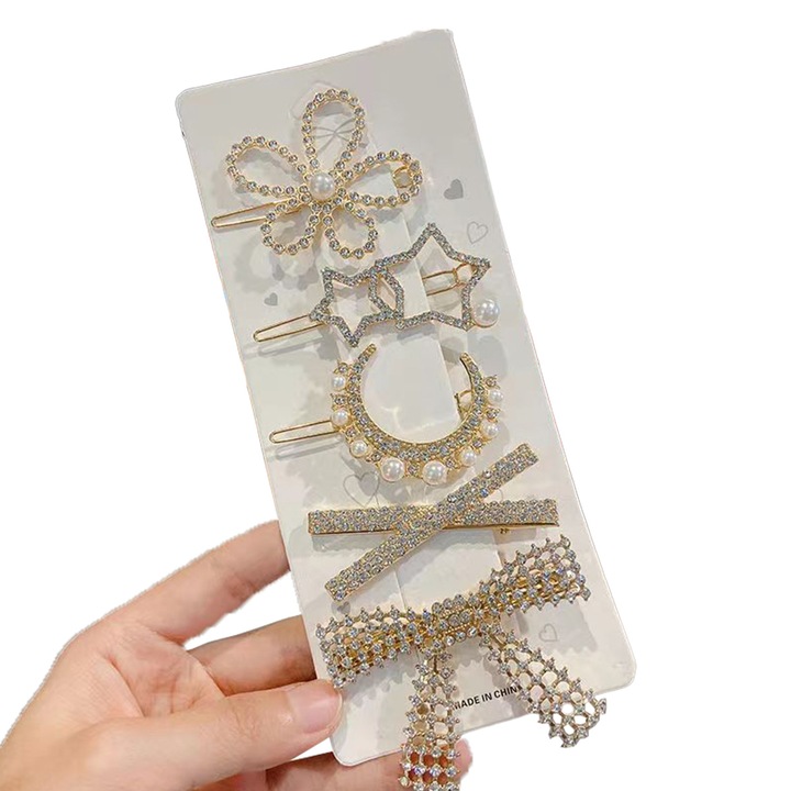 Meleg gyöngyös hajcsat Ajándék gyöngyös hajcsat nőknek lányoknak - Gyöngyös hajcsat