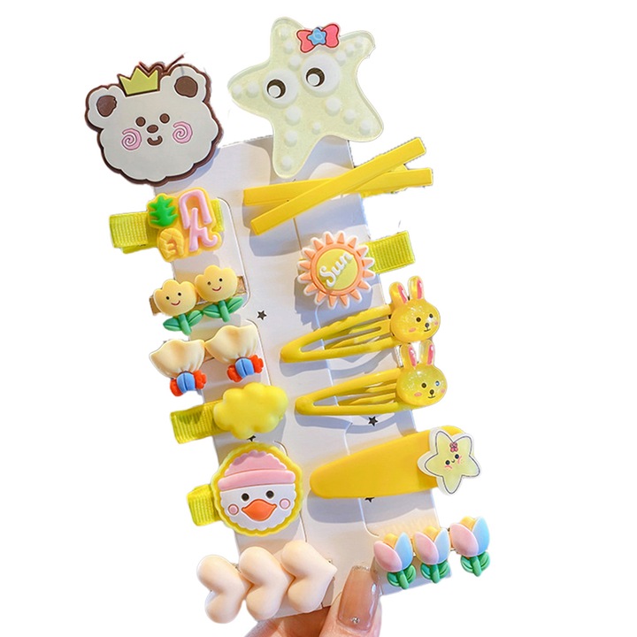 Щипки за коса, QttvbTna, полимерна глина, микс, многоцветни, 3-5,5 см