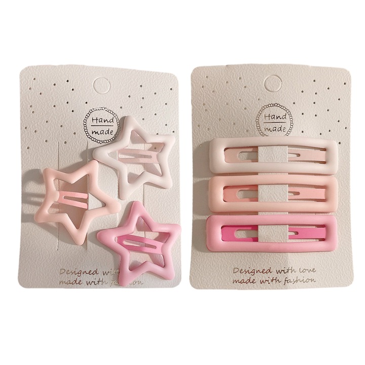 Színes ötszögletű csillagok kis hajcsat Aranyos kiegészítők nőknek Gyerek frufru sapka csipesz Hajcsat