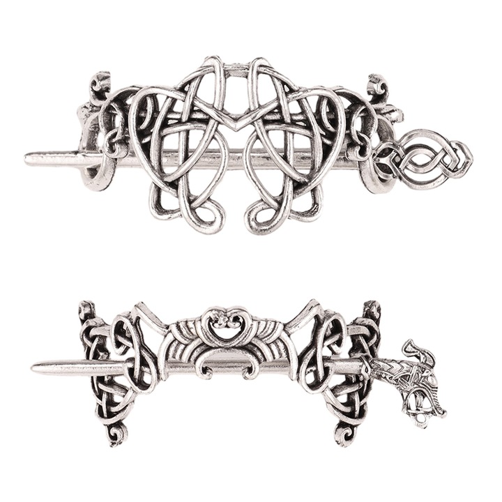 Ezüst hajcsat, kreatív hajcsat, minimalista hajcsat, női hajcsat