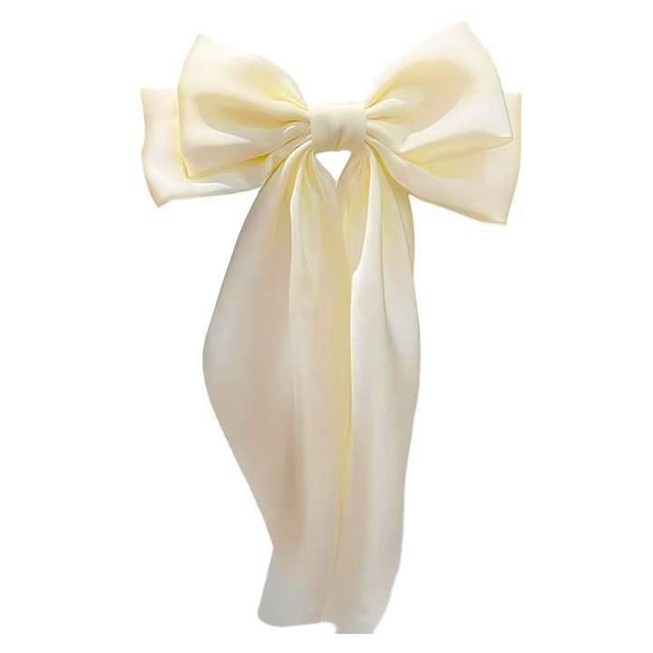 Hajcsat masnival, QttvbTna, selyem/ötvözet, krém, 41x20,5cm